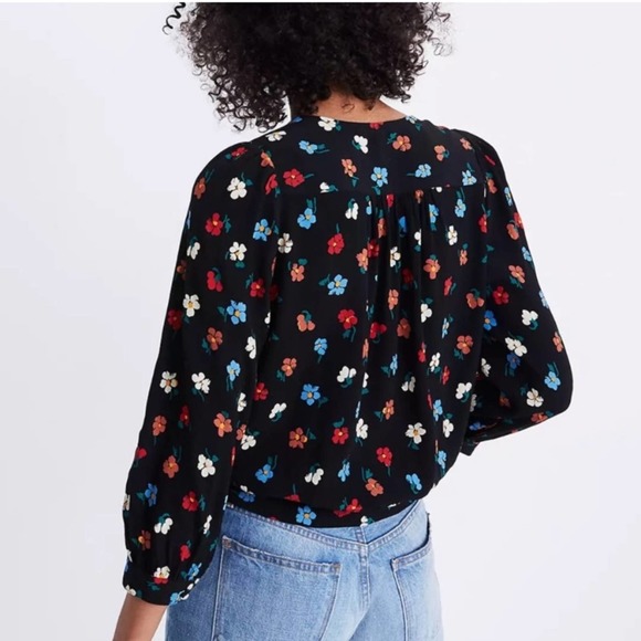 Madewell Wrap Top in Pressed Flowers Small - Picture 5 of 8
